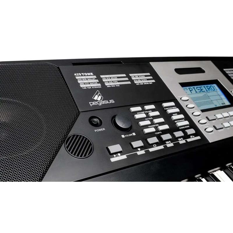 Kit Teclado Musical Pegasus P222 - Ritmos Brasileiros + Suporte em